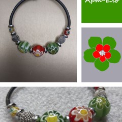 Браслет "Мурано" (бусины Миллефиори) №13 Murano №12