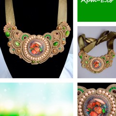 Сутажное колье «Весна 